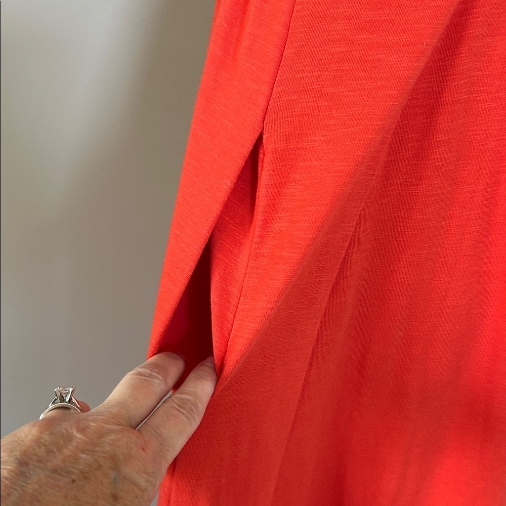 ME+EM Red Cut Out Back Midi Dress Organic Cotton Pockets Tie Back Sz 8 - Picture 8 of 16